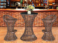 Wicker Outdoor Bar Furniture Set 1+2 Home Bar Table And Stool - DR-4125